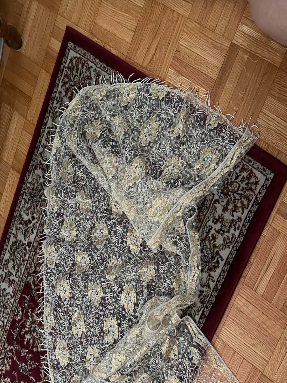 Sheer Scarf with Beading
